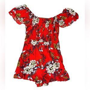 Lily Rose Size 2 Floral Flared Sleeve Short Romper